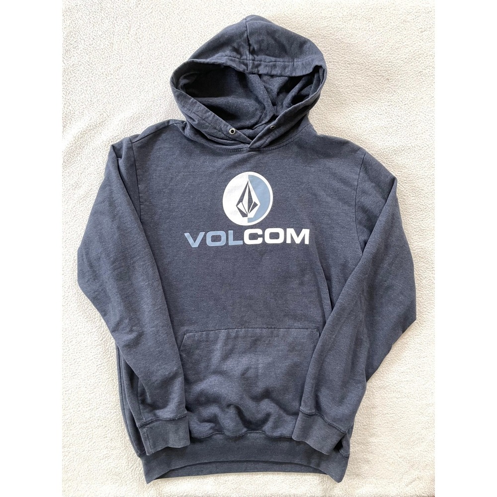 Volcom Hoodie Mens XL Charcoal Gray Stone Logo Graphic Pullover‎ Sweatshirt